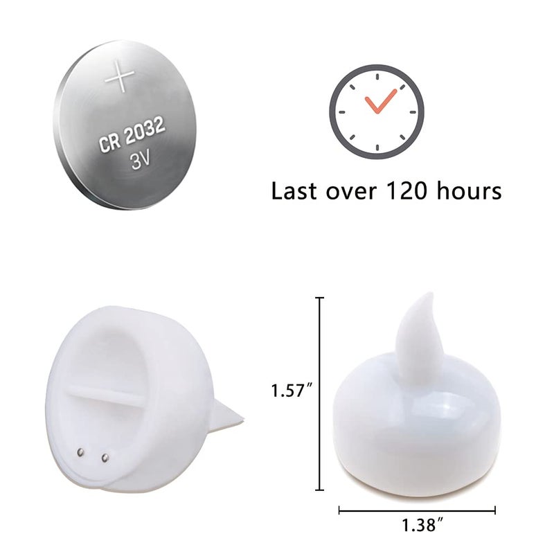 Novelty Place 12Pcs Waterproof Flameless Floating Tealights, LED Floating Candles Cool White Flickering Tea Lights - Battery Operated Candles Decoration for Wedding, Christmas, Party, Pool, Pond - Image 2